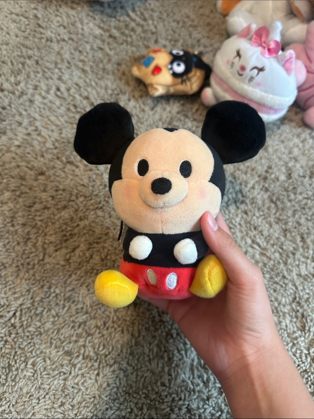 Classic Plush Mouse Toy - Black, Red & Yellow